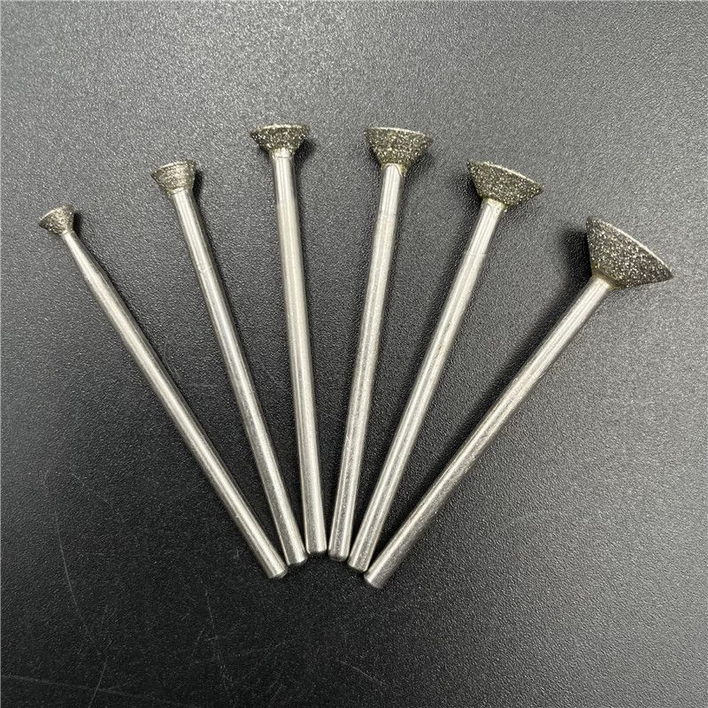 金剛石磨針金剛砂磨頭玻璃石頭刻字玉石開(kāi)窗去皮雕刻2.35mm柄徑