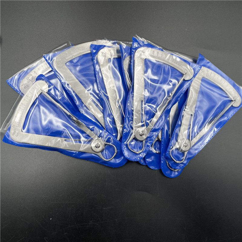 牙科材料齒科口腔器械 測量內(nèi)冠卡尺金屬卡尺 三角尺義齒工具